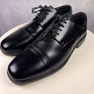 APT9 Denver Comfort Ortholite Eco Black Faux Leather Dress Shoes Men's Size 10W